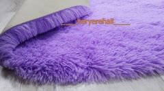 Doğuş Tavşan Tüyü Lila 140x140cm Yuvarlak Halı