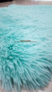 Doğuş Tavşan Tüyü Turkuaz 140x140cm Yuvarlak Halı