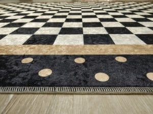 YamalıHome Style2 Siyah Beyaz Halı 140X200 cm