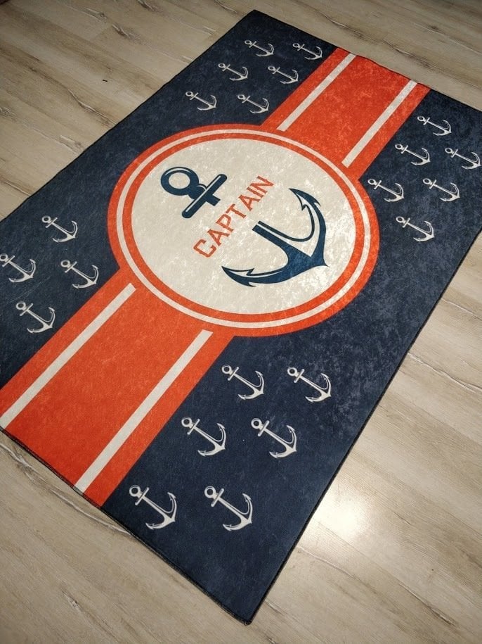 YamalıHome Style C016 Lacivert Çapa Desenli 120x180 cm Çocuk Halısı