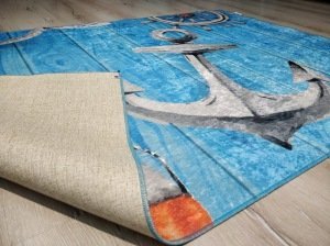 YamalıHome Style C002 Mavi Çapa Desenli 120x180 cm Çocuk Halısı