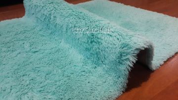Doğuş Tavşan Tüyü Turkuaz 80x300 cm Peluş Yolluk