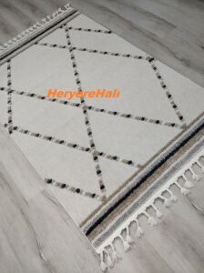 Eko Halı Terazzo TRZ04 Beyaz Bej  İskandinav Halı 120x180 cm