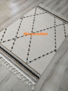 Eko Halı Terazzo TRZ04 Beyaz Bej  İskandinav Halı 120x180 cm