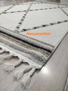 Eko Halı Terazzo TRZ04 Beyaz Bej  İskandinav Halı 120x180 cm