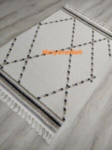 Eko Halı Terazzo TRZ04 Beyaz Bej  İskandinav Halı 120x180 cm