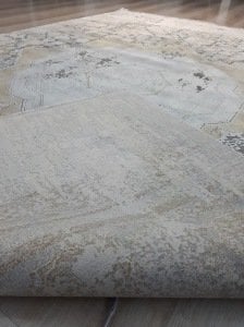 Tuğra Halı Memlük 1461 Gri Gold 160x230 cm Saçaklı Salon Halısı