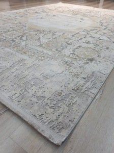 Tuğra Halı Memlük 1461 Gri Gold 160x230 cm Saçaklı Salon Halısı