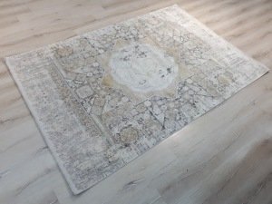 Tuğra Halı Memlük 1461 Gri Gold 160x230 cm Saçaklı Salon Halısı