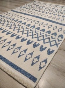 Eko Halı Mondo Kilim MD03 Mavi Çift Taraflı Kilim 160x230 cm