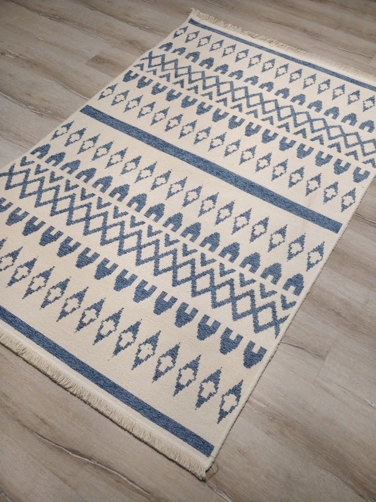 Eko Halı Mondo Kilim MD03 Mavi Çift Taraflı Kilim 160x230 cm