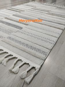 Eko Halı Terazzo TRZ01 Beyaz Gri İskandinav Halı  120x180 cm