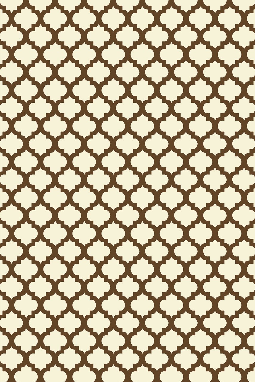 YAMALI home Style Moda Desen Saçaklı Halı BEYAZ kahve - 160x230 cm