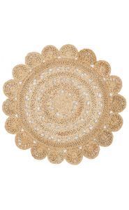 Eko Halı Flatweave CA 105 DHURRIE-120ÇAP Yuvarlak Hasır Halı 120x120 cm