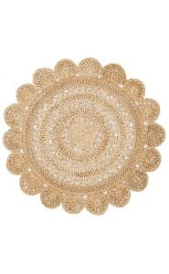 Eko Halı Flatweave SOLO CA 105 DHURRIE-120ÇAP Yuvarlak Hasır Halı 120x120 cm