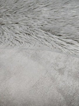 YamalıHome Peluş Halı APost Gri 100x150cm Oval Peluş Halı