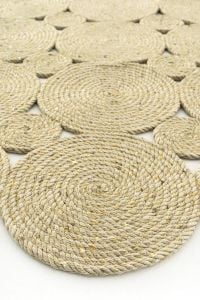 PATNA PTN 01 NATURAL Jüt Hasır Görünümlü Hav Toz Vermez Örgü Halı 150x240 cm