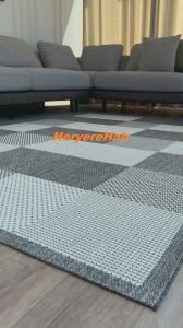 MONO MNO 01 GREY Hav Toz Vermez Kaymaz Tabanlı Şık Leke Tutmaz Yeni Sisal Kilim 120x180 cm