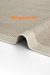 MONO MNO 02 BEIGE Hav Toz Vermez Kaymaz Tabanlı Şık Leke Tutmaz Yeni Sisal Kilim