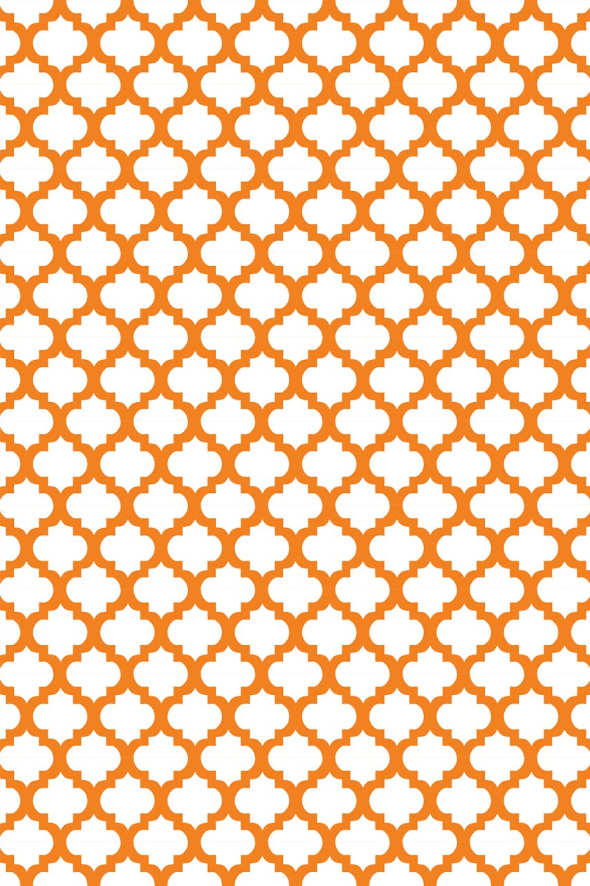 YAMALI home Style Moda Desen Saçaklı Halı BEYAZ turuncu - 80x300 cm