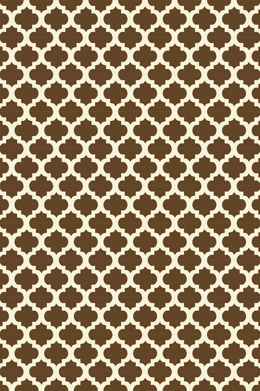 YAMALI home Style Moda Desen Saçaklı Halı KAHVE beyaz - 100x300 cm