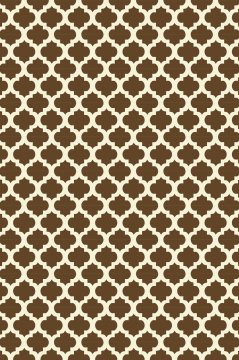 YAMALI home Style Moda Desen Saçaklı Halı KAHVE beyaz - 100x300 cm