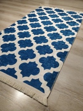YAMALI home Style Moda Desen Saçaklı Halı KAHVE beyaz - 80x150 cm