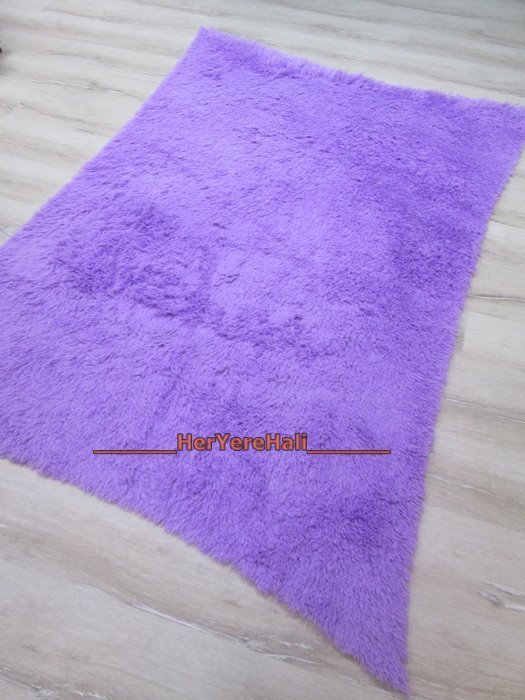 Doğuş Tavşan Tüyü Lila 140x200 cm Yay Şeklinde Peluş Halı