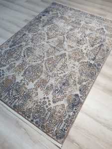 TürkmenHalı Trend 16310A Bej Mavi  Modern Desenli Halı 160x230 cm