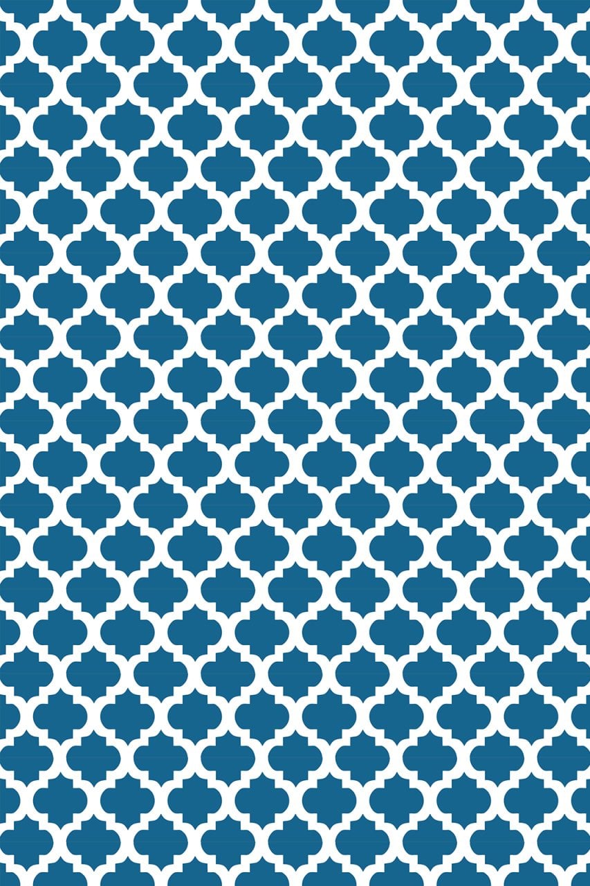 YAMALI home Style Moda Desen Saçaklı Halı MAVİ beyaz - 120x180 cm