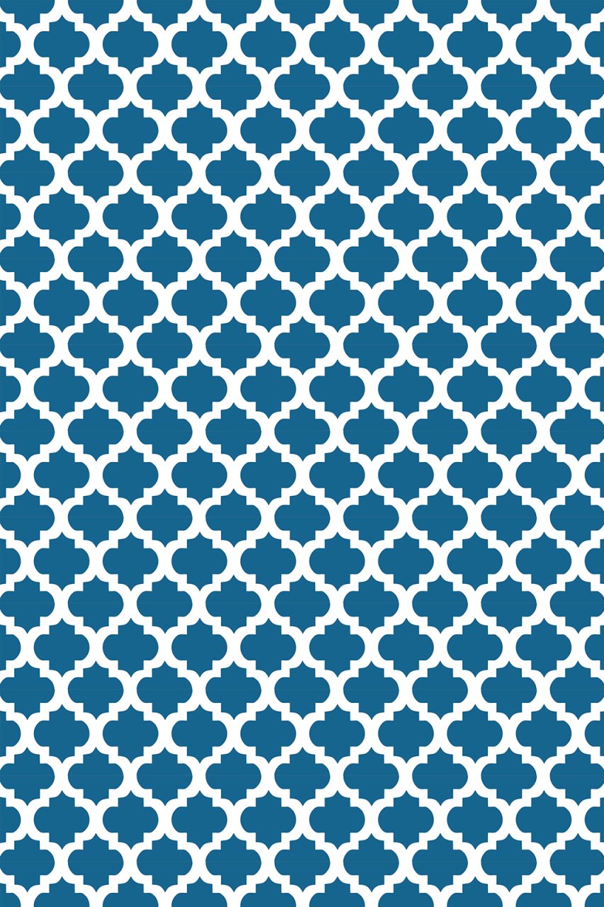 YAMALI home Style Moda Desen Saçaklı Halı MAVİ beyaz - 80x150 cm