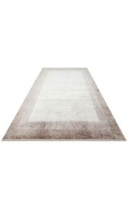 LUGANO LUG 08 BEIGE Art Deco Modern Bordürlü Yüksek Kalite Sık Dokuma Salon Halıs 160x230 cmı